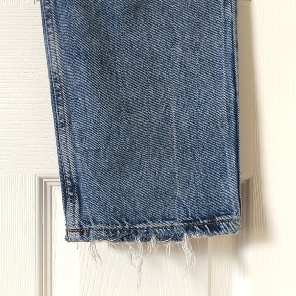 We The Free Dakota Distressed Medium Wash High Waisted Straight Leg Jeans 27 - Picture 14 of 15